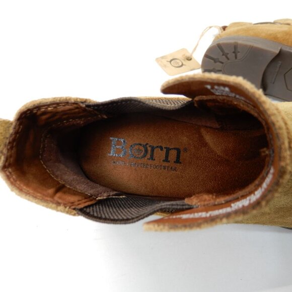 BORN Laney Chelsea Ankle Boots Womens Size 7.5 Rust Distressed Suede Leather NEW - Picture 11 of 11